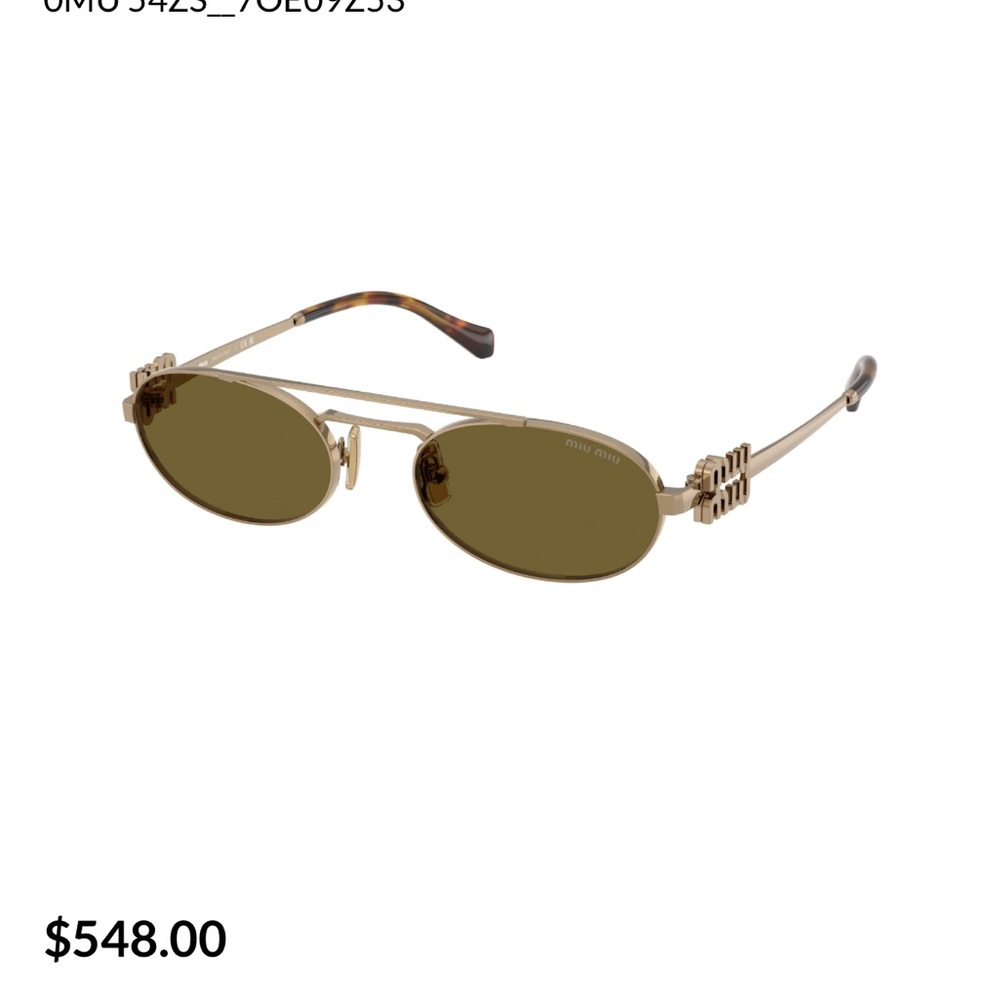 MIU MIU Gold and Tortoise Sunglasses - Picture 5 of 9